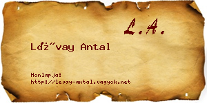 Lévay Antal névjegykártya